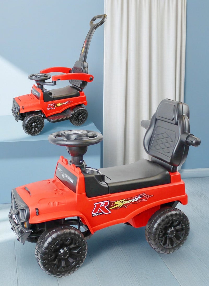 إيزي فيتشور سيارة ركوب ودفع للأطفال من إيزي فيوتشر، 2 في 1، مناسبة للأطفال من عمر سنة إلى 6 سنوات، مزودة بمقبض دفع، وموسيقى، وزر بوق. - Image 1